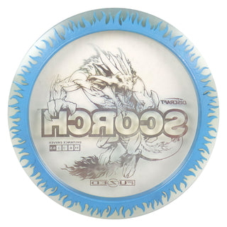 Discraft Disc Golf FuZed Line Scorch with Flame Pattern Distance Driver 11/6/-2/2 Clear with Blue Flame/Blue Metallic 173-174g