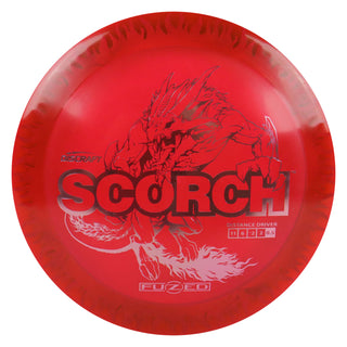 Discraft Disc Golf FuZed Line Scorch with Flame Pattern Distance Driver 11/6/-2/2 Red with Cotton Candy Flame/Lavender 173-174g
