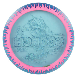 Discraft Disc Golf FuZed Line Scorch with Flame Pattern Distance Driver 11/6/-2/2 Blue with Pink Flame/Holo Stars 170-172g