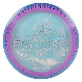 Discraft Disc Golf FuZed Line Scorch with Flame Pattern Distance Driver 11/6/-2/2 Blue with Pink Flame/Holo Stars 170-172g