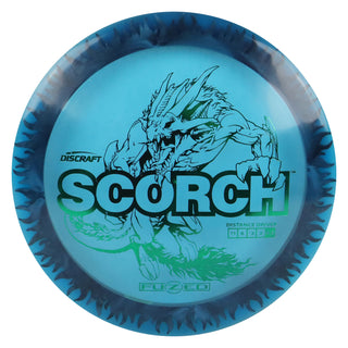 Discraft Disc Golf FuZed Line Scorch with Flame Pattern Distance Driver 11/6/-2/2 Blue with Black Flame/Green 173-174g
