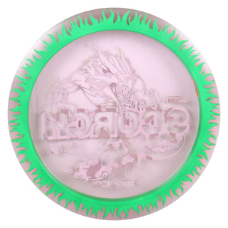 Discraft Disc Golf FuZed Line Scorch with Flame Pattern Distance Driver 11/6/-2/2 Clear with Dark Green Flame/Camo 173-174g