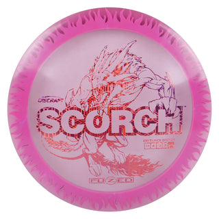 Discraft Disc Golf FuZed Line Scorch with Flame Pattern Distance Driver 11/6/-2/2 Pink with Pink Flame/Magenta Hexagons 173-174g