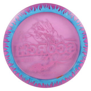 Discraft Disc Golf FuZed Line Scorch with Flame Pattern Distance Driver 11/6/-2/2 Pink with Blue Flame/Blue 167-169g