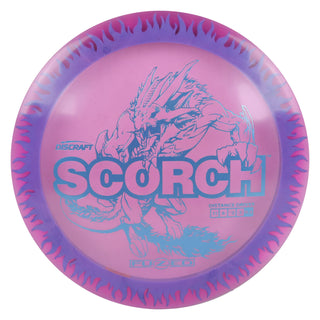 Discraft Disc Golf FuZed Line Scorch with Flame Pattern Distance Driver 11/6/-2/2 Pink with Blue Flame/Blue 167-169g