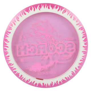 Discraft Disc Golf FuZed Line Scorch with Flame Pattern Distance Driver 11/6/-2/2 Pink with White Flame/White 167-169g