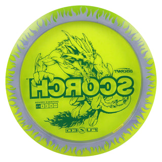 Discraft Disc Golf FuZed Line Scorch with Flame Pattern Distance Driver 11/6/-2/2 Green with Grey Flame/Black 170-172g