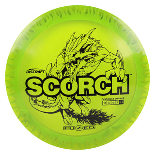 Discraft Disc Golf FuZed Line Scorch with Flame Pattern Distance Driver 11/6/-2/2 Green with Grey Flame/Black 170-172g