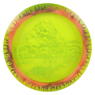 Discraft Disc Golf FuZed Line Scorch with Flame Pattern Distance Driver 11/6/-2/2 Yellow with Orange Black Flame/Green Dots 170-172g