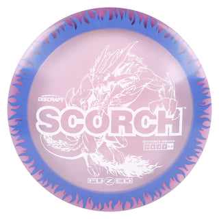 Discraft Disc Golf FuZed Line Scorch with Flame Pattern Distance Driver 11/6/-2/2 Clear with Blue Flame/White 173-174g