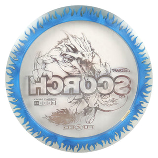 Discraft Disc Golf FuZed Line Scorch with Flame Pattern Distance Driver 11/6/-2/2 Clear with Blue Flame/USA 173-174g