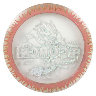 Discraft Disc Golf FuZed Line Scorch with Flame Pattern Distance Driver 11/6/-2/2 Clear with Brown Flame/Black Prisms 173-174g