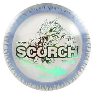 Discraft Disc Golf FuZed Line Scorch with Flame Pattern Distance Driver 11/6/-2/2 Clear with Slate Flame/Olive 173-174g