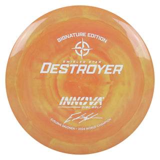 Innova Disc Golf Evelina Salonen 2024 World Champion Swirled Star Destroyer Distance Driver 12/5/-1/3 Burnt Orange/White 173 grams