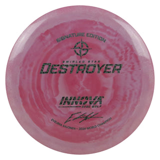 Innova Disc Golf Evelina Salonen 2024 World Champion Swirled Star Destroyer Distance Driver 12/5/-1/3 Dark Red/Black Prisms 150 grams