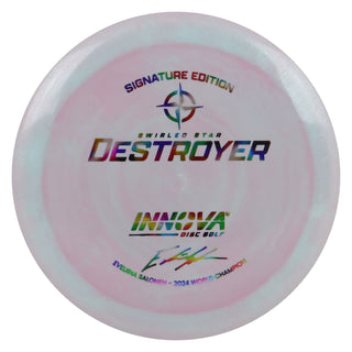 Innova Disc Golf Evelina Salonen 2024 World Champion Swirled Star Destroyer Distance Driver 12/5/-1/3 Grey Pink/Jellybean 149 grams