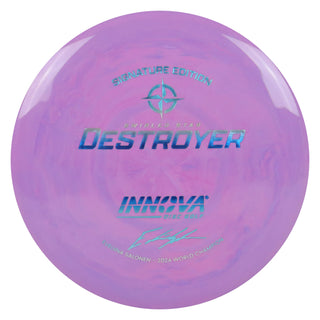 Innova Disc Golf Evelina Salonen 2024 World Champion Swirled Star Destroyer Distance Driver 12/5/-1/3 Pink Purple/Blue Metallic 164 grams