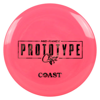 Climo Disc Golf Prototype Signature Line Coast Midrange 6/6/-1/1 Neon Red/Black Silver 177g