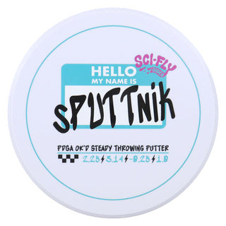 Sci-Fly Disc Golf Hello sPUTTnik 3D Printed Putter 2.25/3.14/-0.25/1 White 174 grams