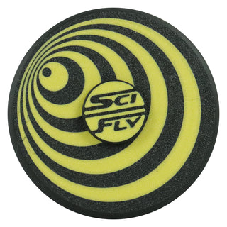 Sci-Fly Disc Golf 3D Printed Fidget Mini Marker - Hypnotic Yellow/Black