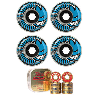Spitfire Skateboard Wheels 80HD Conical Full 58mm Clear with Bronson Pro G3 Bearings