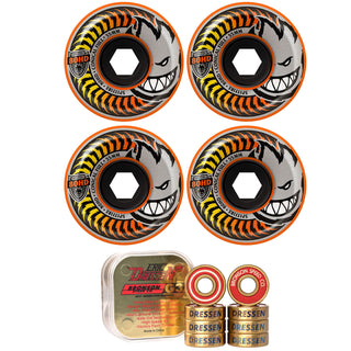 Spitfire Skateboard Wheels 80HD Conical Full 55mm Orange with Bronson Pro G3 Bearings
