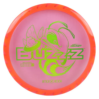 Discraft Disc Golf Fuzed Line Buzzz with Saw Pattern Midrange 5/4-1/1 Neon Red with Peach Saw/Green Holo 173-174g