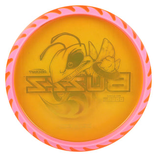 Discraft Disc Golf Fuzed Line Buzzz with Saw Pattern Midrange 5/4-1/1 Orange with Pink Saw/Purple Metallic 170-172g