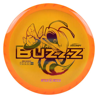 Discraft Disc Golf Fuzed Line Buzzz with Saw Pattern Midrange 5/4-1/1 Orange with Pink Saw/Purple Metallic 170-172g