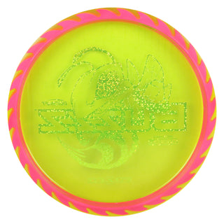 Discraft Disc Golf Fuzed Line Buzzz with Saw Pattern Midrange 5/4-1/1 Orange with Hot Pink Saw/Rainbow Stars 175-176g