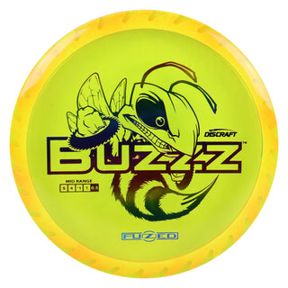 Discraft Disc Golf Fuzed Line Buzzz with Saw Pattern Midrange 5/4-1/1 Mango with Peach Saw/Rainbow 173-174g