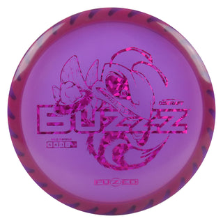 Discraft Disc Golf Fuzed Line Buzzz with Saw Pattern Midrange 5/4-1/1 Plum with Peach Saw/Magenta Shatter 177-180g