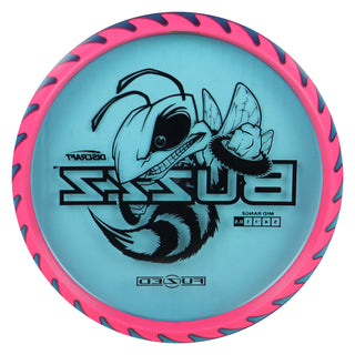 Discraft Disc Golf Fuzed Line Buzzz with Saw Pattern Midrange 5/4-1/1 Dark Blue with Hot Pink Saw/Black 170-172g