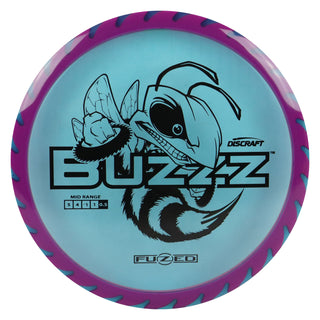Discraft Disc Golf Fuzed Line Buzzz with Saw Pattern Midrange 5/4-1/1 Dark Blue with Hot Pink Saw/Black 170-172g