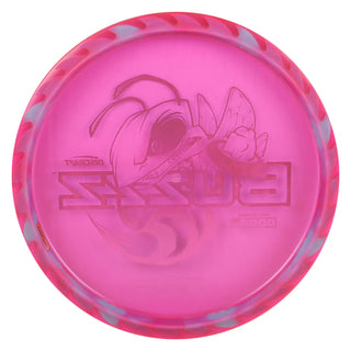 Discraft Disc Golf Fuzed Line Buzzz with Saw Pattern Midrange 5/4-1/1 Pink with Cotton Candy Saw/Purple Metallic 177-180g