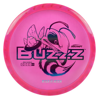 Discraft Disc Golf Fuzed Line Buzzz with Saw Pattern Midrange 5/4-1/1 Pink with Cotton Candy Saw/Purple Metallic 177-180g