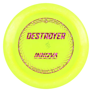 Innova Disc Golf Champion Blizzard Destroyer Driver 12/5/-1/3 Yellow/Magenta Shatter 156 grams