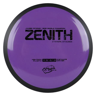 MVP Disc Golf James Conrad Neutron Zenith Distance Driver 11/5/-0.5/2 Purple 174 grams