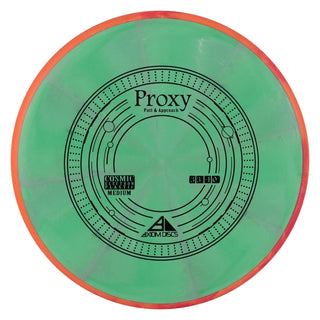 Axiom Disc Golf Cosmic Electron Proxy Putter 3/3/-1/0.5 Green/Red Orange 170 grams