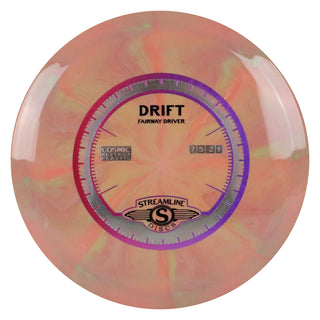 Streamline Disc Golf Cosmic Neutron Drift Fairway Driver 7/5/-2/1 Dark Pink Green/Pink Purple 173 grams