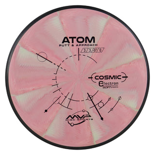 MVP Disc Golf Cosmic Electron Atom Soft Putter 3/3/0/1 Red Lime 173 grams