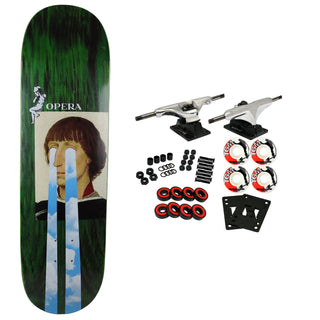 Opera Rider Stock Skateboard Complete Jeff Rasp Drama Dark Green 8.625" x 32.2"