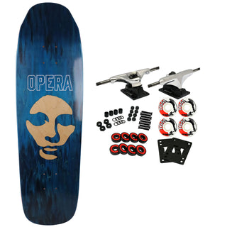 Opera Rider Stock Skateboard Complete Caroline Cuder Cut Mask Blue 9.0" x 32"