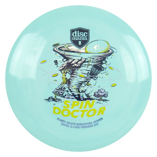 Discmania Disc Golf Spin Doctor Casey White Swirl Q-Line Premier DD1 Blue/Yellow 173 grams