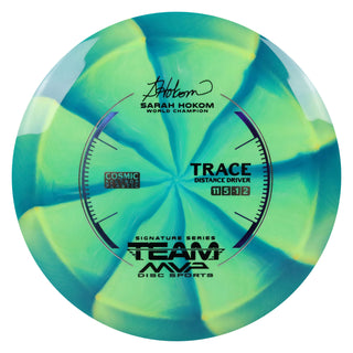 Streamline Disc Golf Cosmic Neutron Trace Sarah Hokom Distance Driver 11/5/-1/2 Aqua Lime/Blue Indigo 174 grams