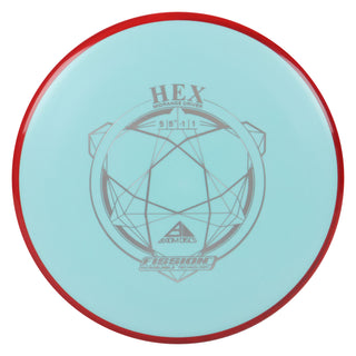 Axiom Disc Golf Fission Hex Midrange 5/5.5/-1/1 Baby Blue/Red 150 grams