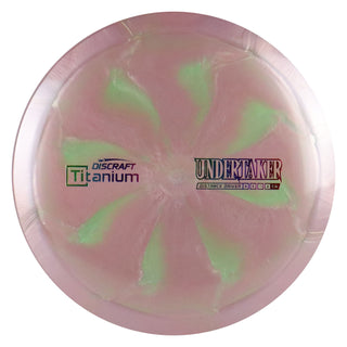 Discraft Disc Golf Titanium Undertaker Distance Driver 9/5/-1/2 Blush Green/Rainbow 167-169g