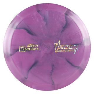 Discraft Disc Golf Titanium Venom Distance Driver 13/5/0/3 Purple Black/Gold Shatter 164-166g