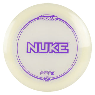 Discraft Disc Golf Z Line Nuke Distance Driver 13/5/-1/3 White/Purple 167-169g