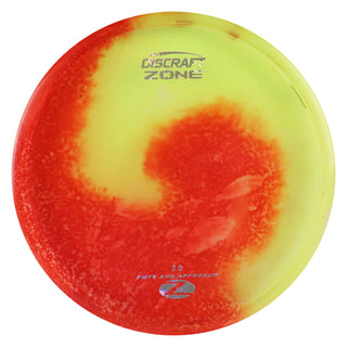 Discraft Disc Golf Z Line Fly Dye Zone Putter 4/3/0/3 Red Yellow Swirl/Benjamins 173-174g